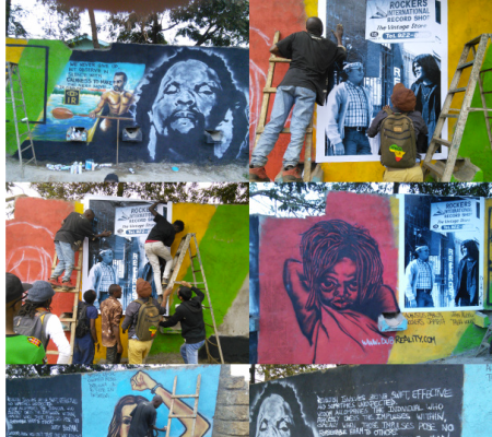  Making IR mural in Korogocho Nairobi Kenya